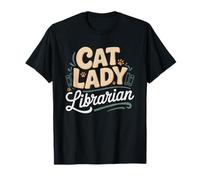 Bibliotecaria Mama Gato Amante Libros Leyendo Biblioteca Camiseta