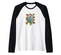 Bibliotecario de ilustración de lectores Florales Bookish Camiseta Manga Raglan