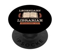 Bibliotecario Legendario Establecido 1976 Libro Biblioteca Cumpleaños PopSockets PopGrip Adhesivo