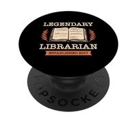 Bibliotecario Legendario Establecido 2017 Libro Biblioteca Cumpleaños PopSockets PopGrip Adhesivo