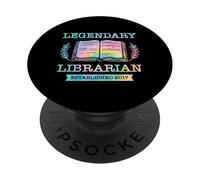 Bibliotecario Legendario Establecido 2017 Libro Biblioteca Cumpleaños PopSockets PopGrip Adhesivo