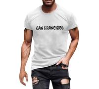 BIBOKAOKE Camiseta de hombre con cuello redondo San Francisco de manga corta para hombre, corte regular, camiseta de calle, camiseta ligera y transpirable, camiseta deportiva para hombre, Estilo#m07