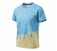 BIBOKAOKE Camiseta de manga corta para niño con estampado de helado - Camiseta informal con chispas de colores | Atractiva camiseta de ocio para verano y fiestas