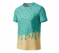 BIBOKAOKE Camiseta de manga corta para niño con estampado de helado - Camiseta informal con chispas de colores | Atractiva camiseta de ocio para verano y fiestas