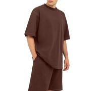 BIBOKAOKE Camiseta para hombre con cuello redondo, ligera y transpirable, manga corta, camiseta de verano, camiseta de manga corta, camiseta deportiva, Style#b03 Marrón, XXL