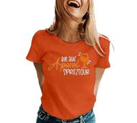 BIBOKAOKE Camiseta para mujer con diseño de cóctel, divertida camiseta informal de manga corta con aspecto lúdico, camiseta moderna para el tiempo libre, para fiestas, verano, uso diario, Style#w04