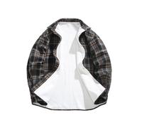 BIBOKAOKE Camiseta térmica para hombre, camisa de franela a cuadros, camiseta de manga larga, de invierno, forro polar, camisa de leñador, corte regular, camisa de ocio, camisa a cuadros, blusa