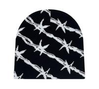 BIBOKAOKE Gorros de punto unisex de invierno, gorros gruesos y cálidos, cómodos gorro de invierno, gorro térmico, vintage, jacquard, gorro para mujer y hombre, gorro suave, Estilo#k01 Negro, Talla