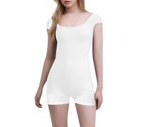 BIBOKAOKE Mono para mujer, corto, ajustado, sin mangas, sexy, yoga, verano, camiseta sin mangas, mono de una pieza, elástico, fitness, entrenamiento, deporte, Estilo#n02 Blanco, M