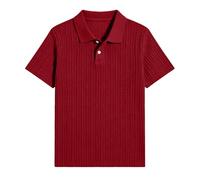 BIBOKAOKE Polo para niño con patrón de punto - Camisa de manga corta con cuello clásico | Camisa casual casual para verano y excursiones