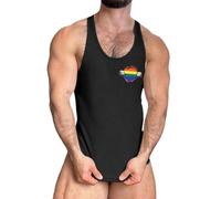 BIBOKAOKE Pride - Camiseta de tirantes para hombre con diseño de corazón arcoíris - Parte superior informal con estampado 3D RIPP | Cool Muscle Shirt para orgullo y ocio, Estilo#j01 Negro, L