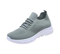 BIBOKAOKE Zapatillas de correr para mujer, cómodas, monocolor, para caminar, gimnasio, zapatos de malla ligeras, zapatillas de deporte, para exteriores, para el tiempo libre, verde, 36 EU