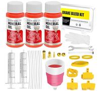 BIBOKLTIY Kit Purgado Frenos para Shimano, Kit Purgado Frenos de Disco Hidráulicos para Bicicleta, Incluye 180 ml Liquido de Frenos Mineral de Alto Rendimiento, para Deore, Saint, XTR, XT etc.