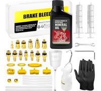 BIBOKLTIY Kit Purgado Frenos para Shimano, Magura, Tektro, Kit Sangrado Frenos de Disco Hidráulicos para Bicicleta, Incluye Adaptadores de latón y 150ml Aceite Mineral