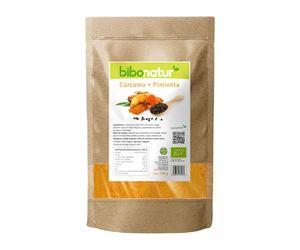 Bibonatur Cúrcuma + Pimienta Negra ECO 150 gr. 100% Natural: sin aditivos. Apta para Dieta Vegana. Cultivo Ecológico Certificado