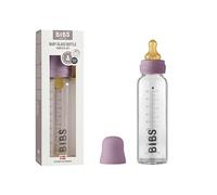 BIBS Baby Glass Bottle. Anticólicos. Tetina redonda de látex de caucho natural. Favorece la lactancia natural, 225 ml, Mauve