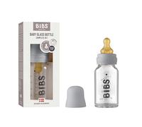 BIBS Baby Glass Bottle. Anticólicos. Tetina redonda de látex de caucho natural. Favorece la lactancia natural, 110 ml, Cloud