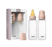 BIBS Biberón de plástico, 270 ml, 2-pack, Tetina de látex natural, Blush