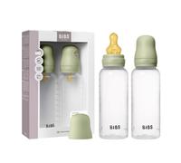 BIBS Biberón de plástico, 270 ml, 2-pack, Tetina de látex natural, Sage