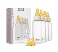 BIBS Biberón de plástico, 270 ml, 4-pack, Tetina de látex natural, Ivory