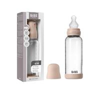 BIBS Biberón de vidrio, 240 ml, pack de 1, Blush | Tetina de silicona | Anticólicos | Sin BPA