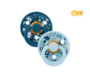 Bibs Bibs x Liberty - Paquete de 2 unidades, color manzanilla, látex, talla 1, mezcla de azul bebé