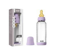 BIBS Boheme Baby Glass Bottle 240 ml. Anticólicos. Tetina redonda de látex de caucho natural. Favorece la lactancia natural - Violet Sky