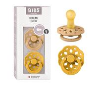 BIBS Boheme - Lote de 2 chupetes sin BPA, forma de cerezo, talla 2 (6-18 meses), color beige