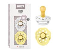 BIBS Boheme - Lote de 2 chupetes sin BPA, forma de cerezo, talla 2 (6-18 meses), color blanco