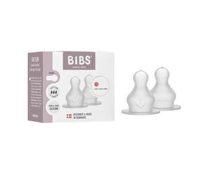 BIBS Bottle Nipple 2-Pack. Anti-Colic. Extra nipples for BIBS Baby Bottles. Roun
