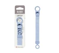 BIBS Cadena para chupete Loop, Dusty Blue | Mantiene el chupete al alcance de la mano | Sin BPA