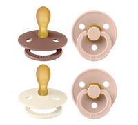 BIBS Colour Chupete, 6-18 meses, pack de 4, tetina simétrica, Blush Mix
