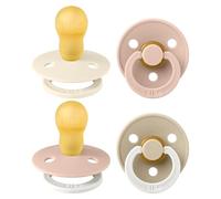 BIBS Colour GLOW Chupete, 18-48 meses, pack de 4, tetina redonda, Blush Mix