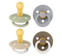 BIBS Colour GLOW Chupete, 6-18 meses, 4-pack, Vanilla Mix