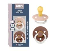 BIBS Colour Glow Paquete de 2 chupetes. Libre de BPA