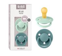 BIBS De Lux Chupete, 0-6 meses, 2-pack, Nordic Mint/Island Sea