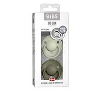 BIBS DE LUX - Chupete / Pack de 2 / 100% libre de BPA / original danés con forma de cerezo, probado según EN1400 / talla única (0-36 meses) (Sage & Hunter Green)