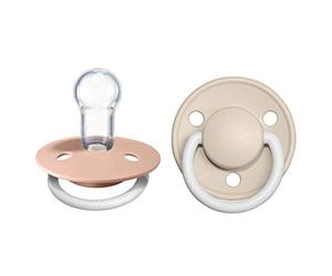 BIBS De Lux Paquete de 2 chupetes. Libre de BPA, Tetina redonda. Silicona, Talla única, Blush NIGHT/Vanilla NIGHT