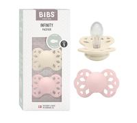 BIBS Infinity Chupete, 0-6 meses, 2-pack, Ivory/Blossom