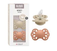 BIBS Infinity Chupete, 0-6 meses, 2-pack, Vanilla/Peach