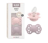 BIBS Infinity Chupete, 6-18 meses, 2-pack, Blossom/Dusky Lilac