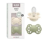 BIBS Infinity Chupete, 6-18 meses, 2-pack, Ivory/Sage