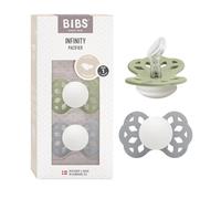 BIBS Infinity GLOW Chupete, 0-6 meses, 2-pack, Sage/Cloud