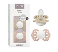BIBS Infinity GLOW Chupete, 0-6 meses, 2-pack, Vanilla/Blush