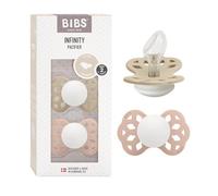 BIBS Infinity GLOW Chupete, 6-18 meses, 2-pack, Vanilla/Blush