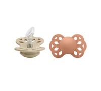 Bibs Infinity Pacifier Silicone Anatomical 1 Vanilla Peach 2 uds