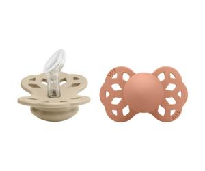 Bibs Infinity Pacifier Silicone Anatomical 1 Vanilla Peach 2 uds