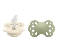 Bibs Infinity Pacifier Silicone Anatomical Ivory Sage 2 uds