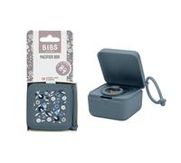 BIBS Liberty Caja con correa para chupete. Broche para chupete y caja esterilizadora. Material de calidad alimentaria libre de BPA 100% - Bobo Petrol