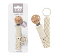 BIBS Pacifier Clip. Chupetero. Algodón orgánico. Diseñado en Dinamarca. 100% algodón orgánico, Talla única, Ivory/Vanilla